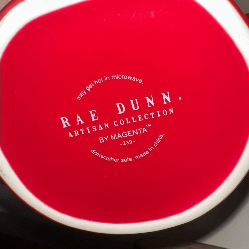 RAE DUNN. Artisan Collection by Magenta SANTA’S HELPER Red White Stationary MUG - Picture 3 of 8